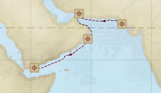 Scylax's journey from India to Suez