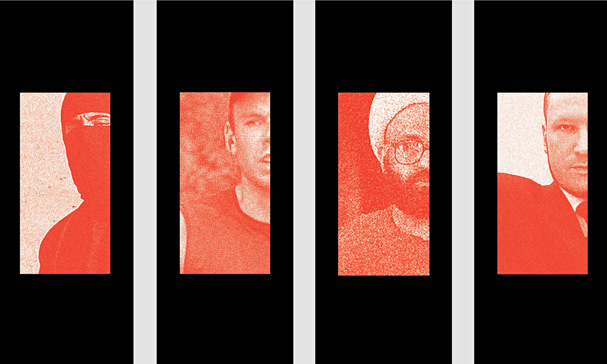 Fatally flawed  Jihadi John, Andreas Lubitz, Man Haron Monis and Anders Breivik. Photomontage: Andr