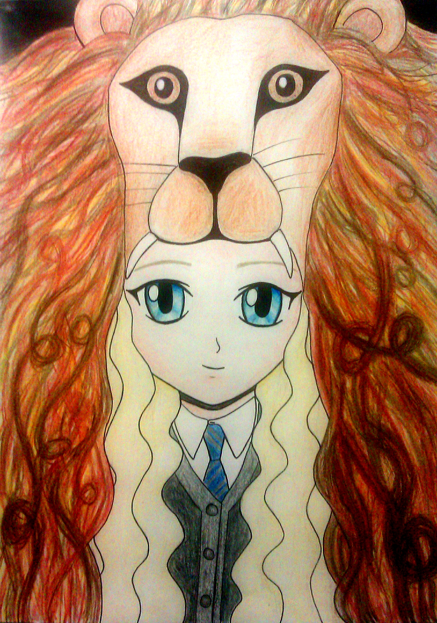Artisitic impression of Luna Lovegood in her lion dress